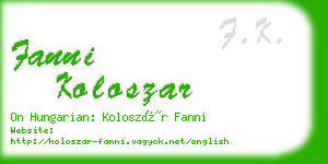 fanni koloszar business card